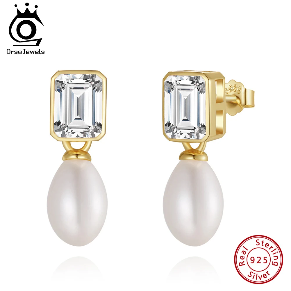 ORSA JEWELS New Retro Baroque Pearl Pendant Earrings Gift Fashion Elegant 925 Silver Freshwater Pearls Earring with Zircon GPE64
ORSA JEWELS New Retro Baroque Pearl Pendant Earrings Gift Fashion Elegant 925 Silver Freshwater Pearls Earring with Zircon GPE64