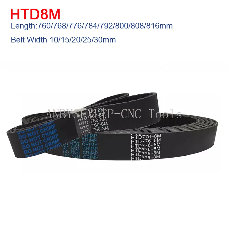 HTD8M Rubber Closed Loop Timing Belt Length 760/768/776/784/792/800/808/816mm Industrial Transmission Belt Width10/15/20/25/30mm
HTD8M Rubber Closed Loop Timing Belt Length 760/768/776/784/792/800/808/816mm Industrial Transmission Belt Width10/15/20/25/30mm
