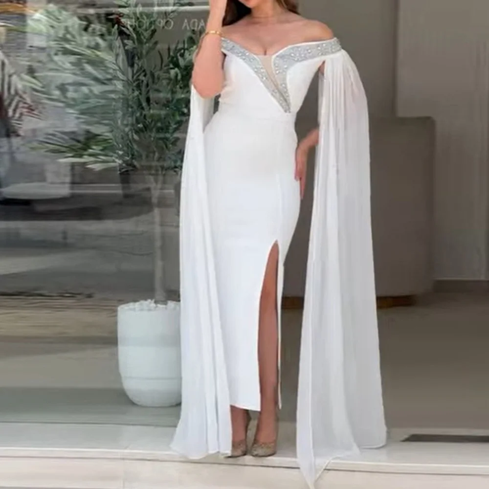 Customized Straight Prom Dresses Floor-Length Off The Shoulder Sleeveless Evening Gown Fashion Crystal Sequined Party Gown
Customized Straight Prom Dresses Floor-Length Off The Shoulder Sleeveless Evening Gown Fashion Crystal Sequined Party Gown