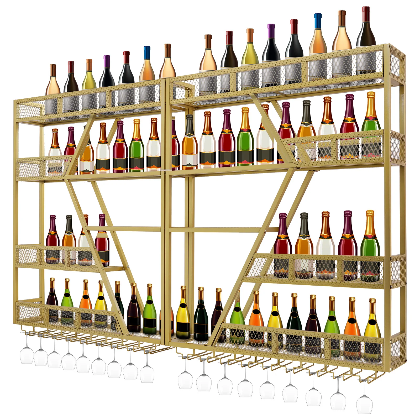 Metal Wine Bottles Storage Display Storage Shelf with Glass Holder Hanging Bar Liquor Storage Rack for Home Dining Room Kitchen
Metal Wine Bottles Storage Display Storage Shelf with Glass Holder Hanging Bar Liquor Storage Rack for Home Dining Room Kitchen