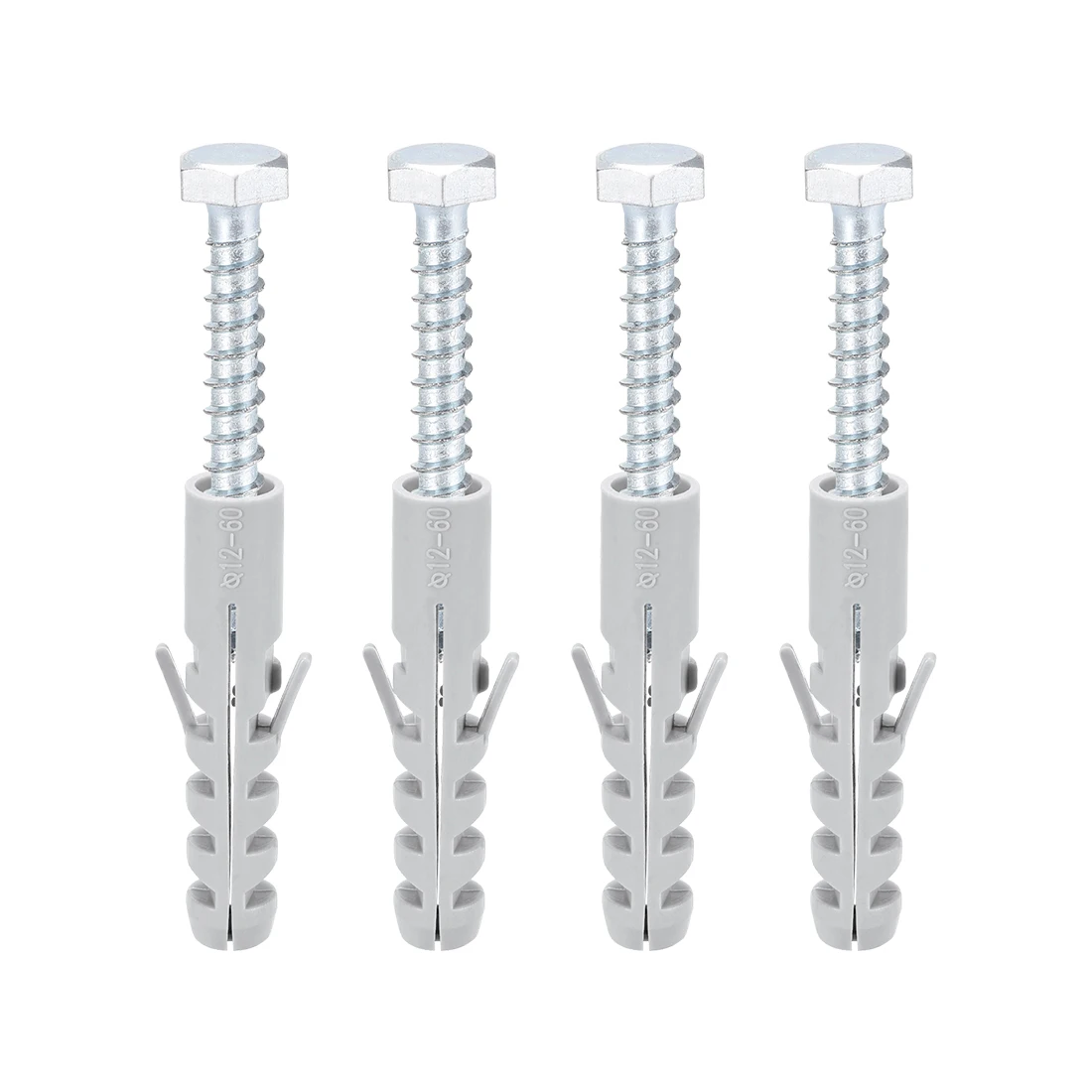 Пластиковая расширительная трубка 12x60 мм/5x25 мм для гипсокартона с шестигранными винтами Серые/цветные цинковые винты Белый 
Пластиковая расширительная трубка 12x60 мм/5x25 мм для гипсокартона с шестигранными винтами Серые/цветные цинковые винты Белый