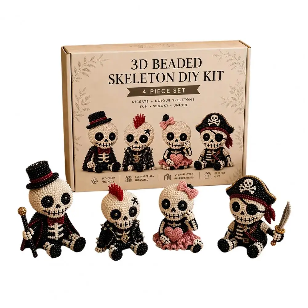 Diy Beading Kit 3d Beaded Skeleton Diy Kit Colorful Tiny Bead Craft Set with Wire Needle Cute Skeleton for Beginners for Adults
Diy Beading Kit 3d Beaded Skeleton Diy Kit Colorful Tiny Bead Craft Set with Wire Needle Cute Skeleton for Beginners for Adults