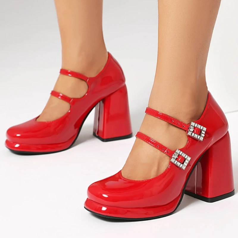Elegant High Heels Women's Mary Jane Shoes Fashion Patent Red Black Heeled Wedding Party Office Shoes Ladies Large Size 43
Elegant High Heels Women's Mary Jane Shoes Fashion Patent Red Black Heeled Wedding Party Office Shoes Ladies Large Size 43