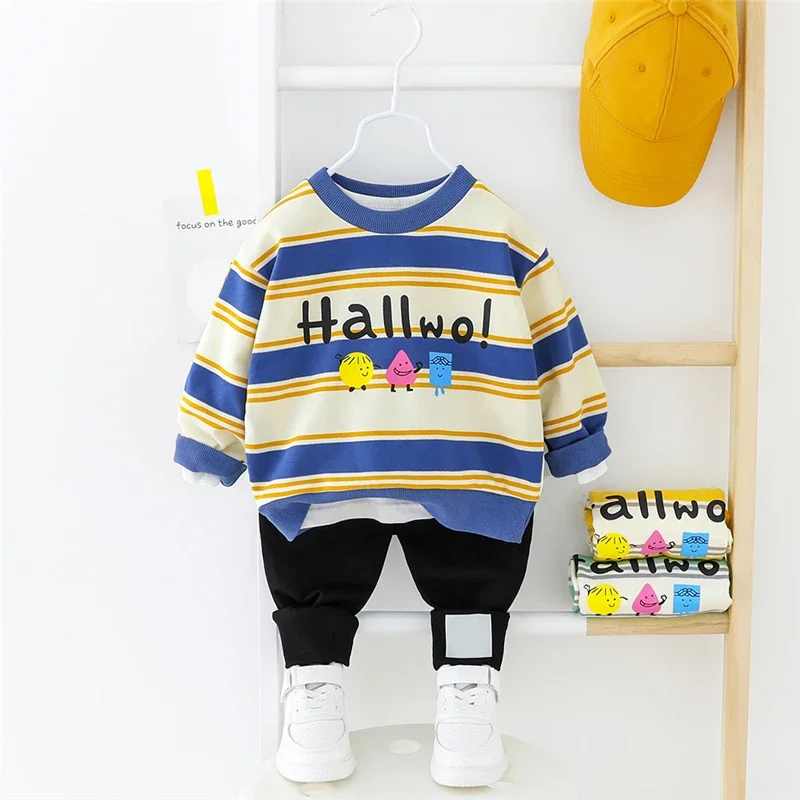 Spring Baby Girls Boys Clothing Sets Children Stripe T Shirt Pants Cartoon Kids Sportswear Toddler Infant Clothes Outfits
Spring Baby Girls Boys Clothing Sets Children Stripe T Shirt Pants Cartoon Kids Sportswear Toddler Infant Clothes Outfits