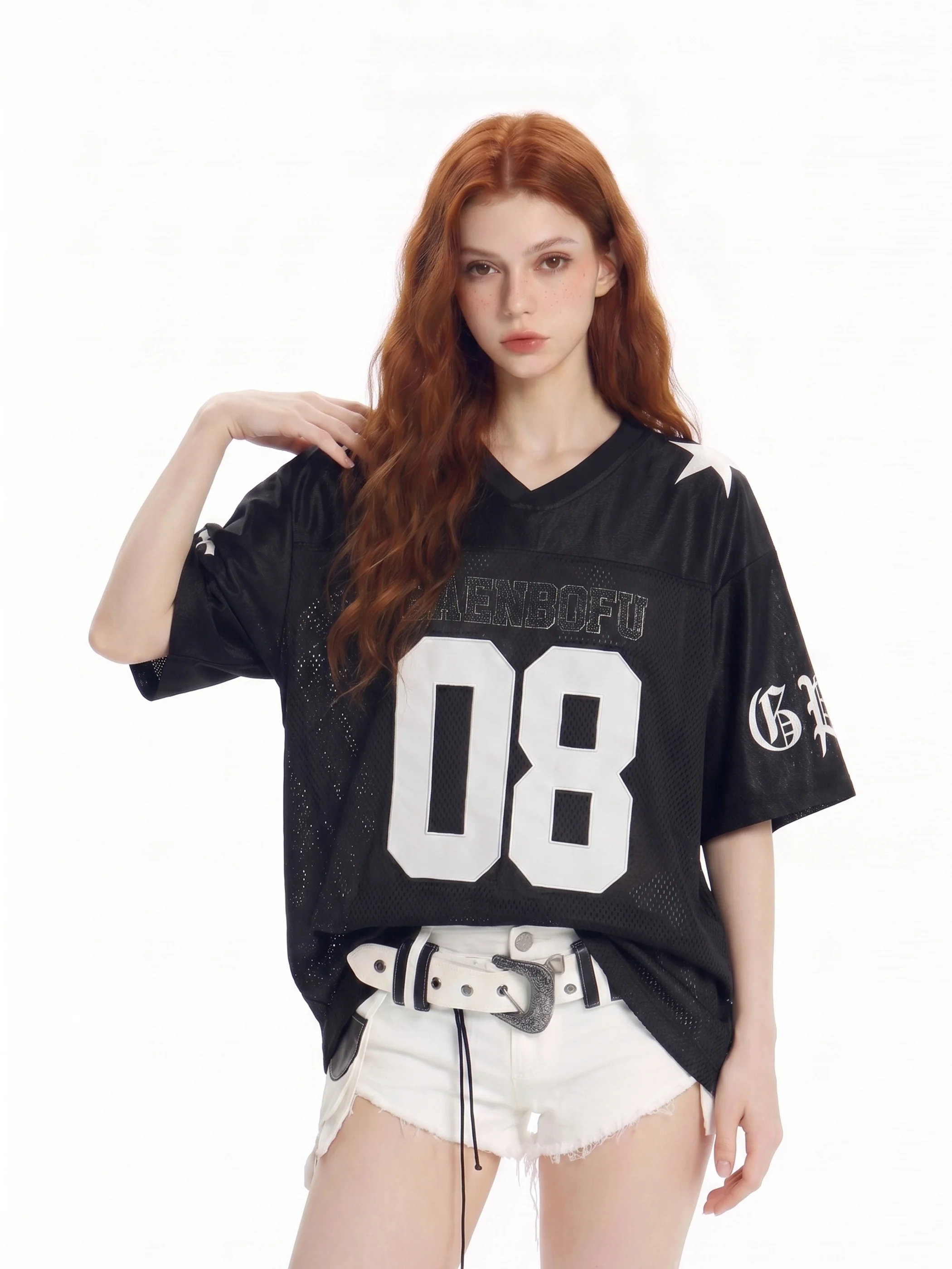 American Style Beer Captain V-Neck Short Sleeve T-Shirt Women's Sport Stitching Patchwork Mesh Couple's Shirt City Walk Youth
American Style Beer Captain V-Neck Short Sleeve T-Shirt Women's Sport Stitching Patchwork Mesh Couple's Shirt City Walk Youth