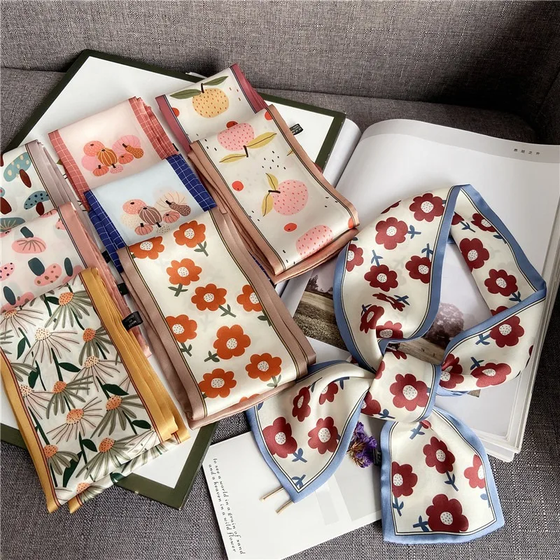 Spring Summer Flower Print Small Scarf Women Long Strip Versatile Decorative Neck Scarf Thin Ribbon Fashion Accessory for Daily
Spring Summer Flower Print Small Scarf Women Long Strip Versatile Decorative Neck Scarf Thin Ribbon Fashion Accessory for Daily