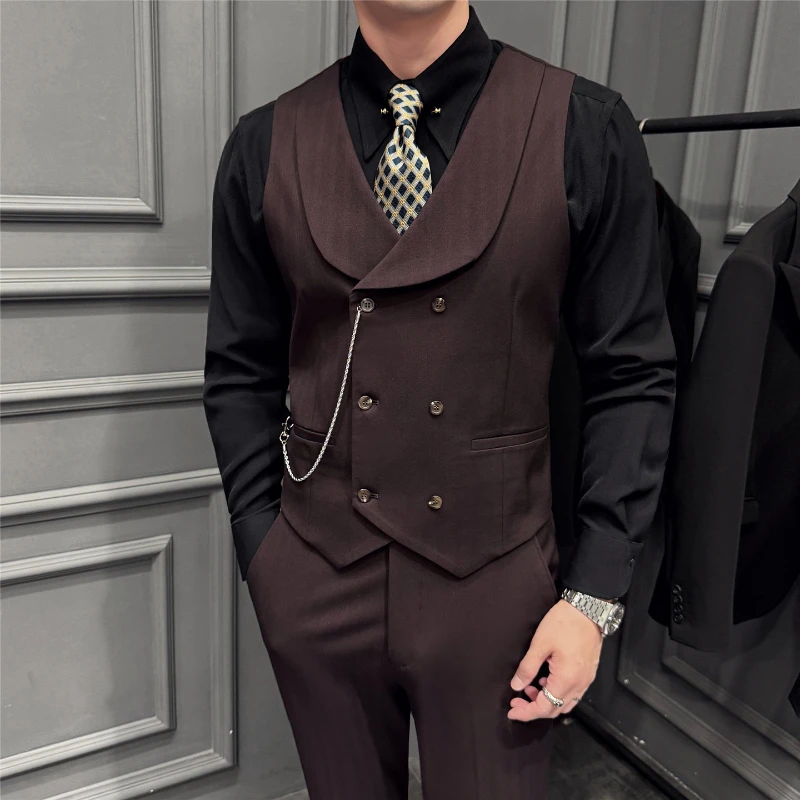 Luxury Men's Double Breasted Suit Vest Jacket Business Casual Slim Fit Man Waistcoat Wedding Groom Tuxedo/Formal Blazer Vest Men
Luxury Men's Double Breasted Suit Vest Jacket Business Casual Slim Fit Man Waistcoat Wedding Groom Tuxedo/Formal Blazer Vest Men