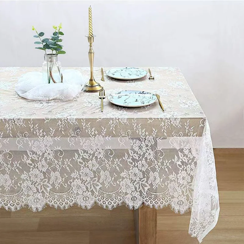 Rustic Wedding White Lace Tablecloth Vintage Embroidered Reception Table Cloth Decor Boho Party Valentine's Day Tablecloth
Rustic Wedding White Lace Tablecloth Vintage Embroidered Reception Table Cloth Decor Boho Party Valentine's Day Tablecloth