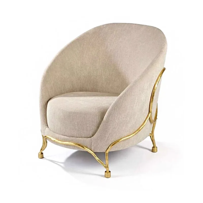 Art high sense designer brass sofa chair villa living room armchair simple furniture practical good things
Art high sense designer brass sofa chair villa living room armchair simple furniture practical good things