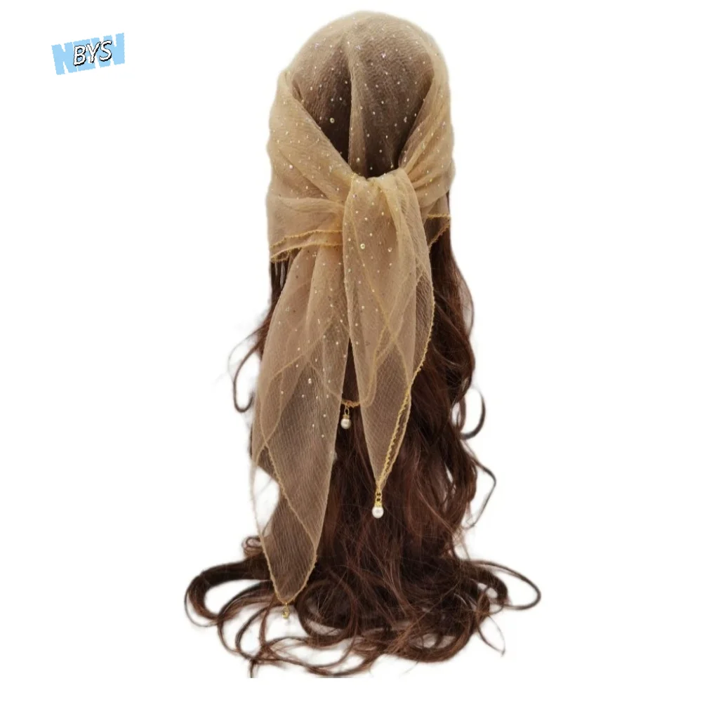 Pearl Tassel Rhinestone Square Scarf Hair Wrap Lace Trim Full Sky Star Headwrap Breathable Fabric Solid Color
Pearl Tassel Rhinestone Square Scarf Hair Wrap Lace Trim Full Sky Star Headwrap Breathable Fabric Solid Color