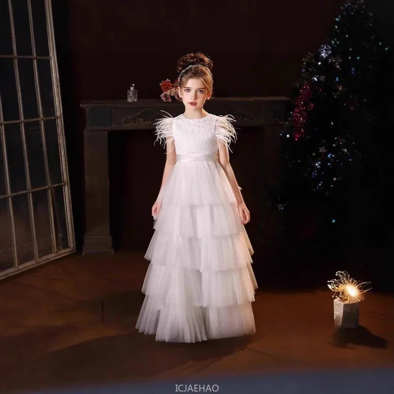 New Girls Birthday Party Dress White Elegant Cake Tutu Princess Gown Kids Stage Performance Outfit Summer Pageant Formal Dress
New Girls Birthday Party Dress White Elegant Cake Tutu Princess Gown Kids Stage Performance Outfit Summer Pageant Formal Dress