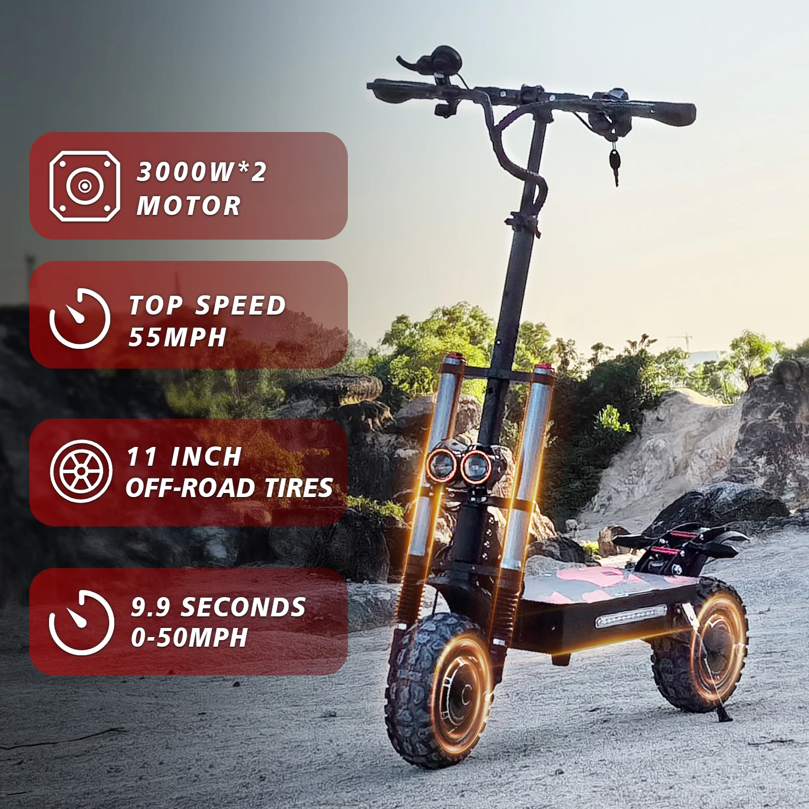 Electric Scooter 6000W Dual Drive Motor with Seat for Adults, 53Mph Top Speed,Max 85 Miles Long Range,Multifunctional LCD
Electric Scooter 6000W Dual Drive Motor with Seat for Adults, 53Mph Top Speed,Max 85 Miles Long Range,Multifunctional LCD
