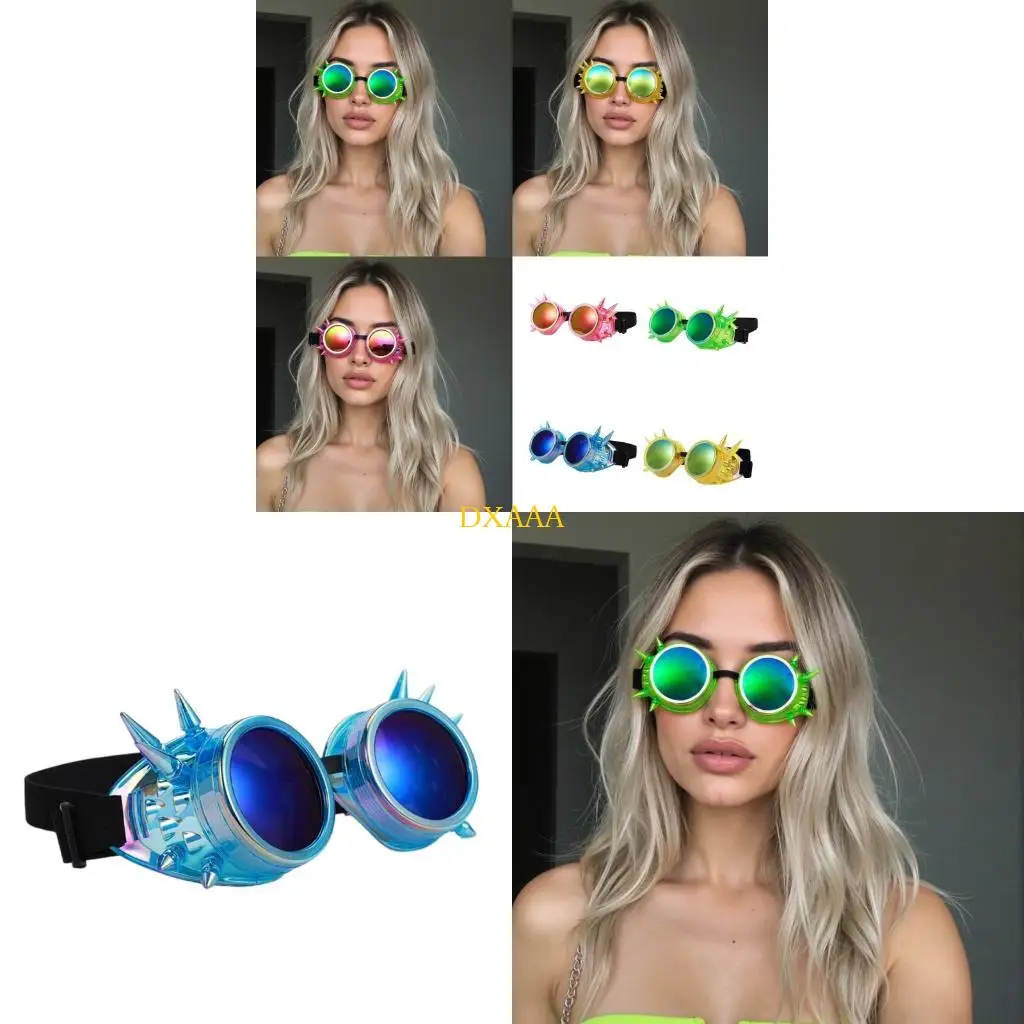 DXAA Multi Color Fluorescent Steampunk Glasses Rivets Gothic Design Lightweight Adjustable Face Mask For Adults Kids
DXAA Multi Color Fluorescent Steampunk Glasses Rivets Gothic Design Lightweight Adjustable Face Mask For Adults Kids