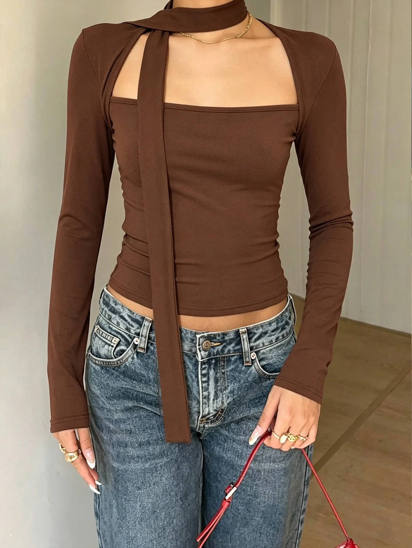 Women's Top 2026 Spring Autumn New Solid Color Spicy Girl Square Neck Long Sleeved Slim Fit Daily Casual Versatile Top
Women's Top 2026 Spring Autumn New Solid Color Spicy Girl Square Neck Long Sleeved Slim Fit Daily Casual Versatile Top