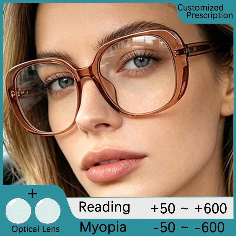 Oval Large Size Eyeglass Frame Women's Reading Glasses Optical Prescription Lenses Myopia Blue Light Blocking Computer Eyewear
Oval Large Size Eyeglass Frame Women's Reading Glasses Optical Prescription Lenses Myopia Blue Light Blocking Computer Eyewear