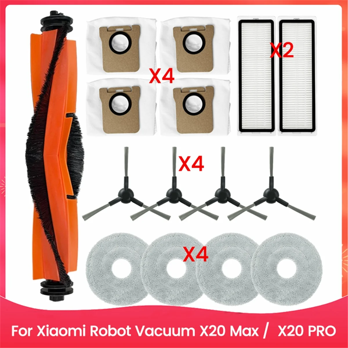 A76Z 15PCS Vacuum Cleaner Brush Dust Bag Filter and Mop Cloth Set for X20 Max X20 PRO Vacuum Cleaner Replacement Parts
A76Z 15PCS Vacuum Cleaner Brush Dust Bag Filter and Mop Cloth Set for X20 Max X20 PRO Vacuum Cleaner Replacement Parts