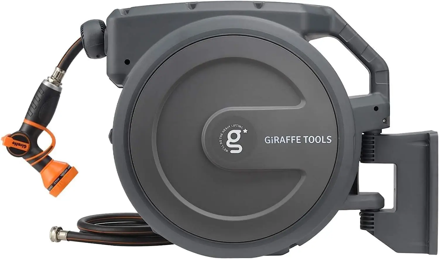 Retractable Garden Hose Reel 1/2" x 100 ft Wall Mounted, Auto Rewind, Any Length Lock, Dark Grey
Retractable Garden Hose Reel 1/2" x 100 ft Wall Mounted, Auto Rewind, Any Length Lock, Dark Grey