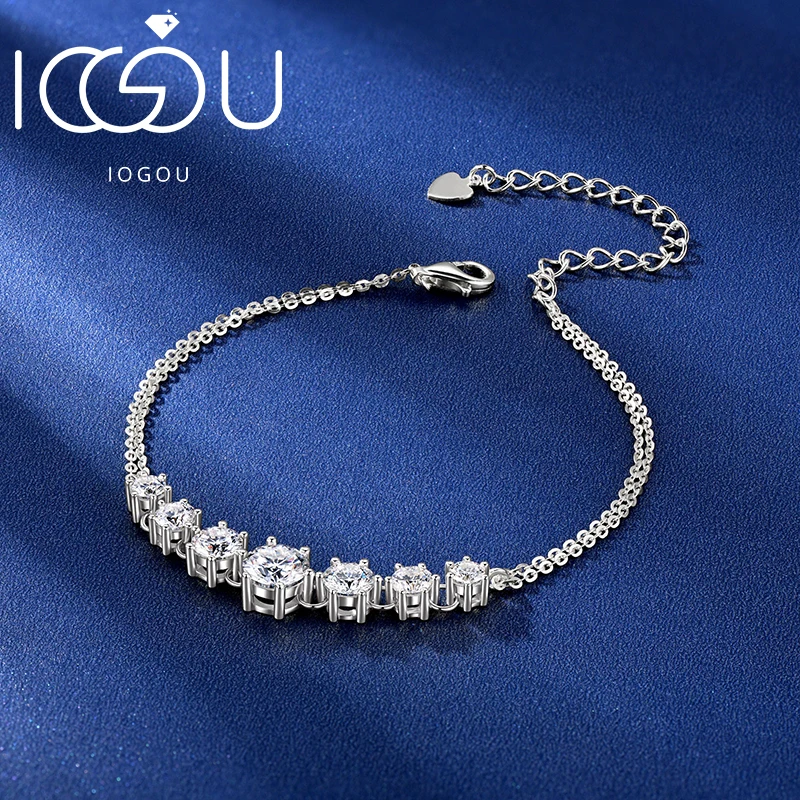 IOGOU 2026 New Certified 7-Stone Moissanite Bracelet 925 Sterling Silver Adjustable Chain for Women Wedding Fine Jewelry Gift
IOGOU 2026 New Certified 7-Stone Moissanite Bracelet 925 Sterling Silver Adjustable Chain for Women Wedding Fine Jewelry Gift