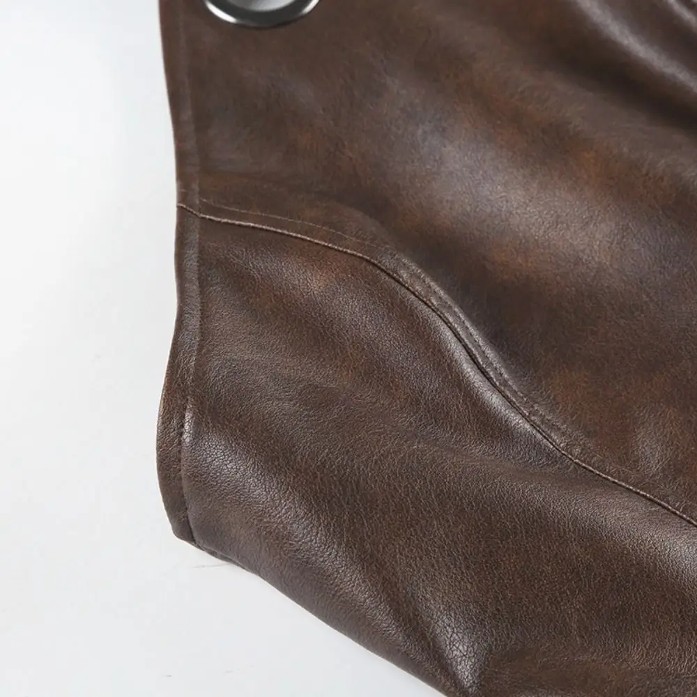 Adjustable Vest Leather Tank Top Backless Metal Ring Tight Top Women Lacing Up Spice Girls Retro Crop Top Female
Adjustable Vest Leather Tank Top Backless Metal Ring Tight Top Women Lacing Up Spice Girls Retro Crop Top Female