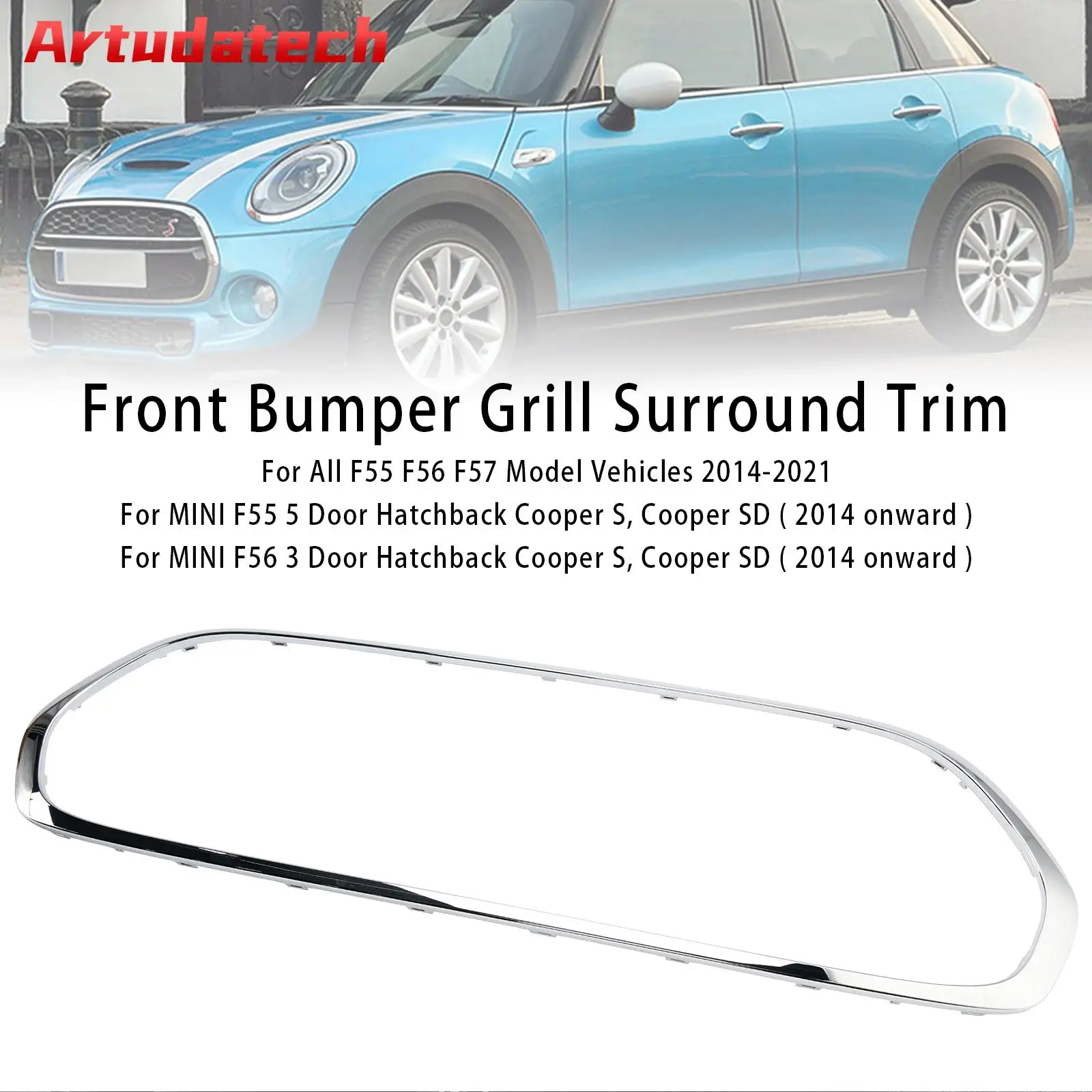 Artudatech Front Grille Grill Surround 51137449207 Fit Mini Cooper F55 F56 F57 2014-2021 Car Accessories
Artudatech Front Grille Grill Surround 51137449207 Fit Mini Cooper F55 F56 F57 2014-2021 Car Accessories