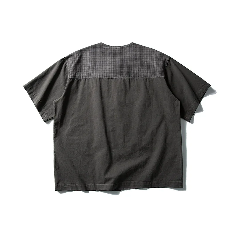 Nanxia Qiaozhuang_Summer new Japanese solid color round neck short-sleeved T-shirt retro neutral casual button shirt
Nanxia Qiaozhuang_Summer new Japanese solid color round neck short-sleeved T-shirt retro neutral casual button shirt