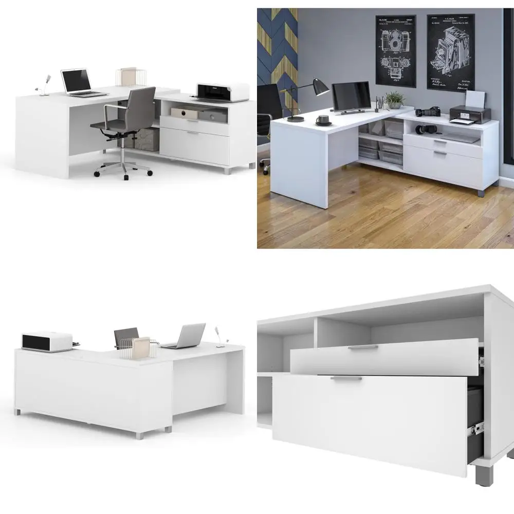 72 White L-Shaped Office Desk
72 White L-Shaped Office Desk