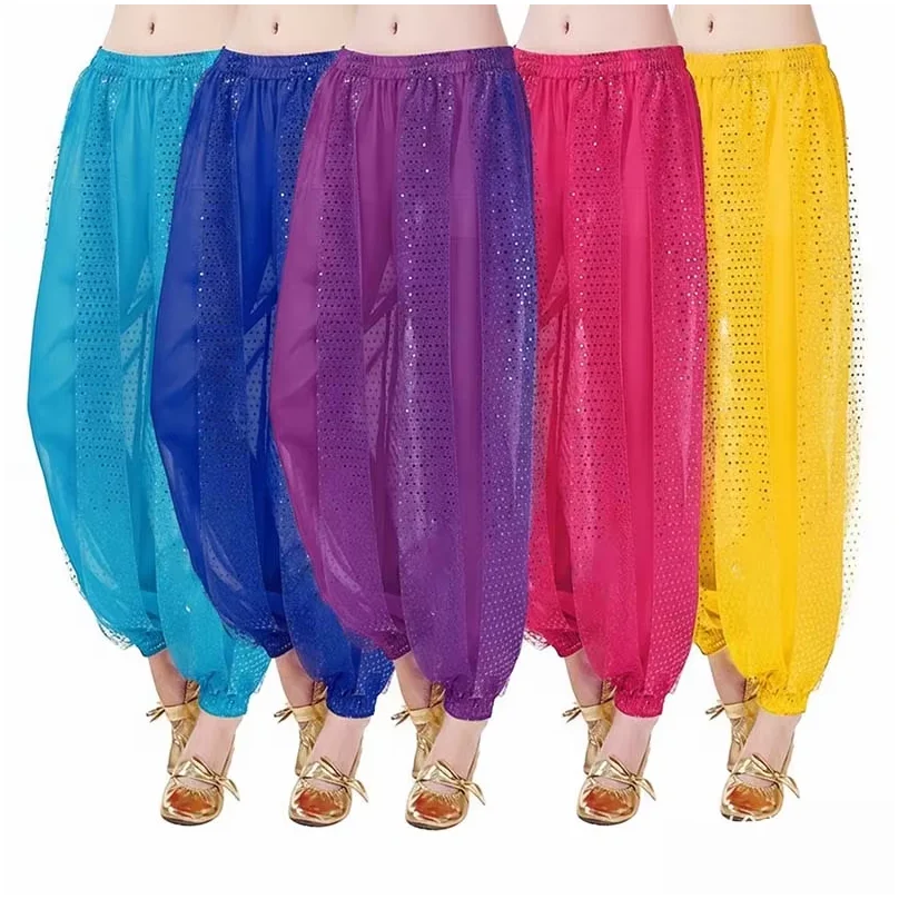 Women Belly Dance Harem Pants Shiny Sequin Chiffon Loose Bloomers Arabic Indian Lantern Pants for Cosplay Stage Performance
Women Belly Dance Harem Pants Shiny Sequin Chiffon Loose Bloomers Arabic Indian Lantern Pants for Cosplay Stage Performance