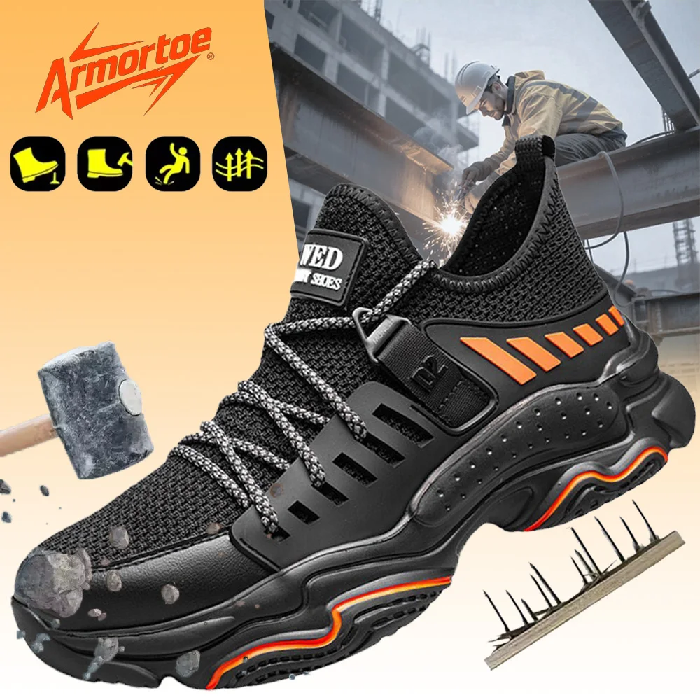 ArmorToe Knit Steel Toe Safety Shoes Lightweight Anti Puncture Breathable Durable Work Sneakers For Men Industry #Armor2733
ArmorToe Knit Steel Toe Safety Shoes Lightweight Anti Puncture Breathable Durable Work Sneakers For Men Industry #Armor2733