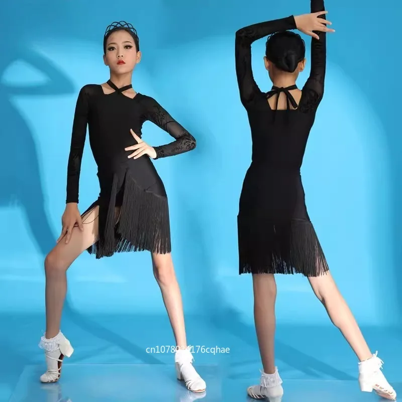 New Arrival Girls Latin Dance Costume Tasseled Practice Outfit Standard Kids Dance Wear for Art Exam & Professional Performance
New Arrival Girls Latin Dance Costume Tasseled Practice Outfit Standard Kids Dance Wear for Art Exam & Professional Performance