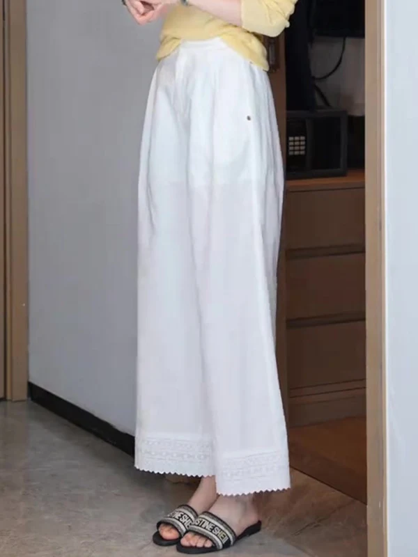 Белые женские летние брюки с высокой талией и широкими штанинами, тонкие повседневные брюки с цветочным принтом, длинные брюки для офиса
Белые женские летние брюки с высокой талией и широкими штанинами, тонкие повседневные брюки с цветочным принтом, длинные брюки для офиса