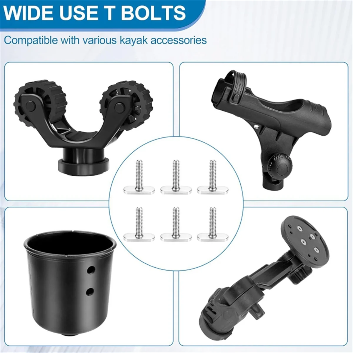 6Pcs Stainless Steel Kayak Slide Rail Track M6 Screws Fastener Hardware for Kayak Canoe Boat AccessoriesJAS
6Pcs Stainless Steel Kayak Slide Rail Track M6 Screws Fastener Hardware for Kayak Canoe Boat AccessoriesJAS