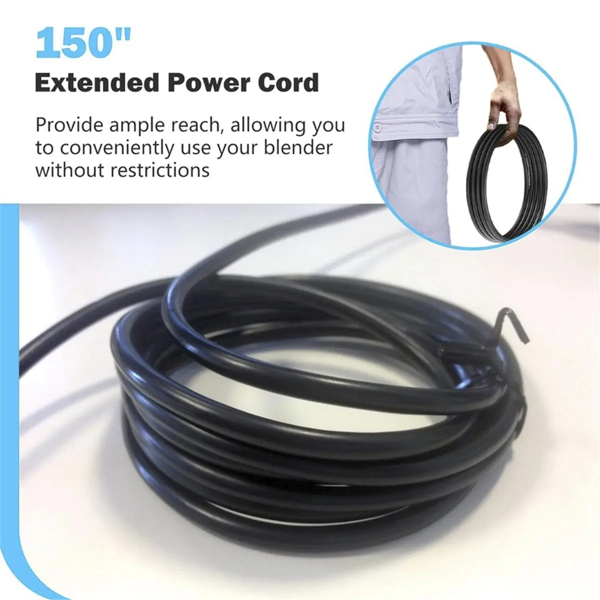 89143 150-дюймовый шнур питания для погружных блендеров серии MP, вилка стандарта США
89143 150-дюймовый шнур питания для погружных блендеров серии MP, вилка стандарта США