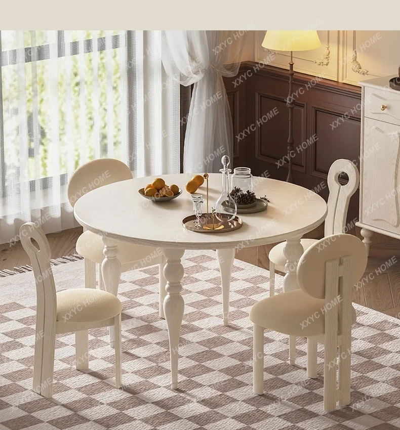 Solid Wood Dining Table and Chair American Retro Round Table round Dining Table All Solid Wood
Solid Wood Dining Table and Chair American Retro Round Table round Dining Table All Solid Wood