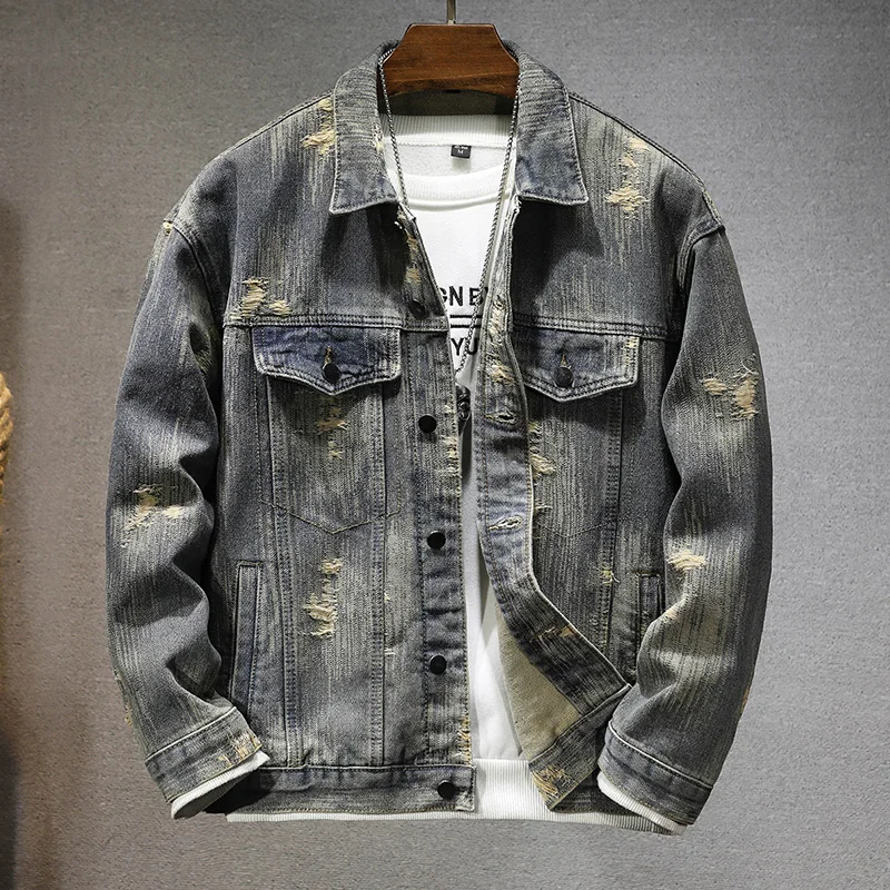 DLL2501 American High Street Trend Jacquard Denim Jacket for Men Retro Loose Fit Cool Niche Design Washed Distressed Coat
DLL2501 American High Street Trend Jacquard Denim Jacket for Men Retro Loose Fit Cool Niche Design Washed Distressed Coat
