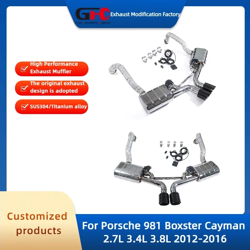 GFC Catback Valvetronic Muffler For Porsche 981 Boxster Cayman 2.7L 3.4L 3.8L 2012-2016 High-Performance Valve Exhaust Pipe
GFC Catback Valvetronic Muffler For Porsche 981 Boxster Cayman 2.7L 3.4L 3.8L 2012-2016 High-Performance Valve Exhaust Pipe