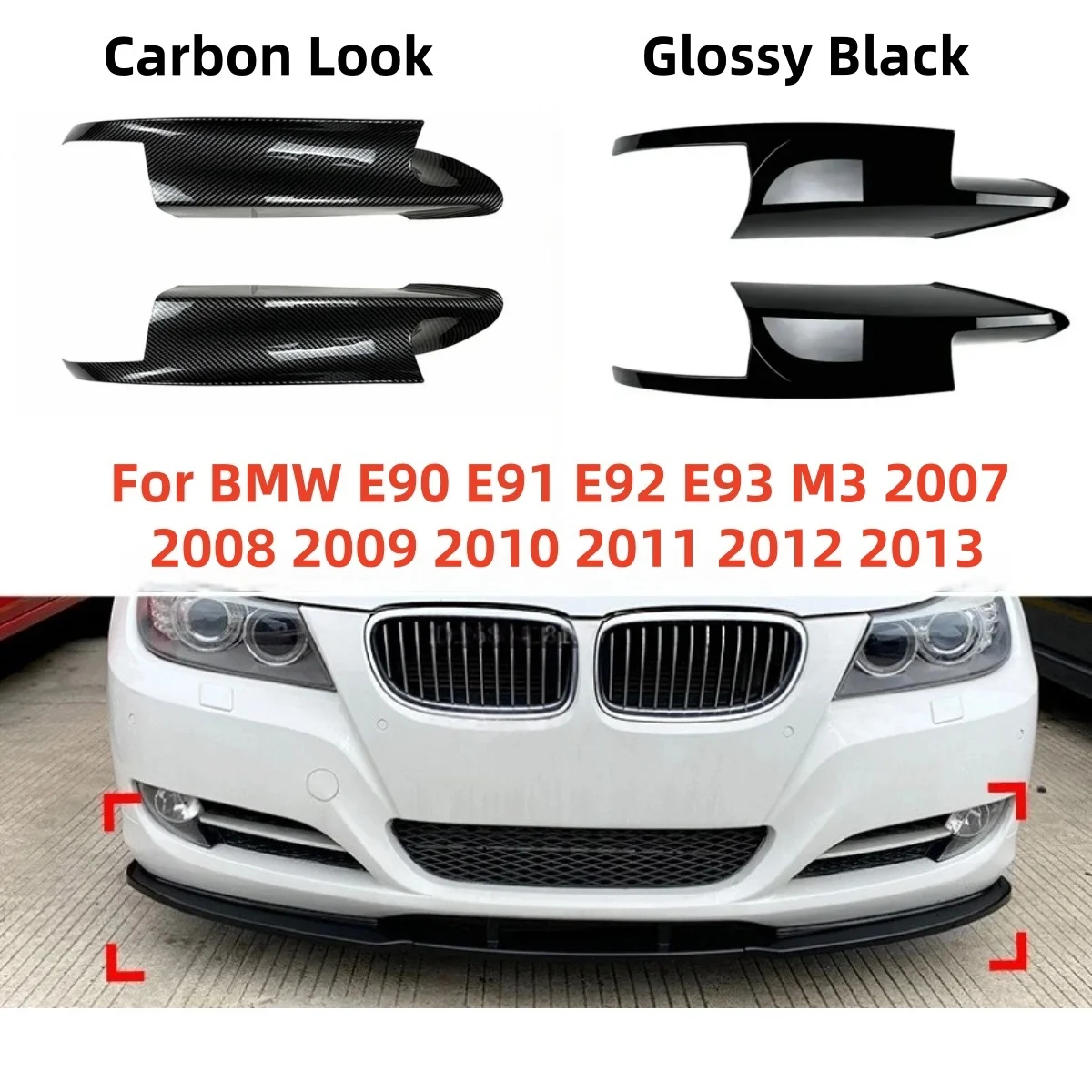 For M3 Fog Lamp Cover Trimr Lip Splitter Canards Spoiler For BMW E90 E91 E92 E93 M3 2007 - 2013 Front Bumper Lip Body Kit
For M3 Fog Lamp Cover Trimr Lip Splitter Canards Spoiler For BMW E90 E91 E92 E93 M3 2007 - 2013 Front Bumper Lip Body Kit