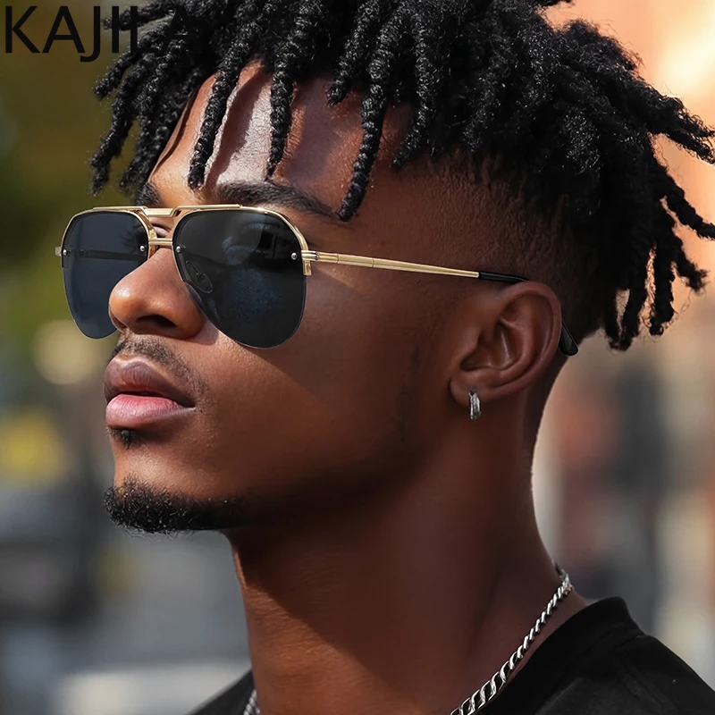 Steampunk Oval Double Bridge Sunglasses Men 2026 Luxury Brand Vintage Semi-Rimless Pilot Punk Sun Glasses For Male Fashion Shade
Steampunk Oval Double Bridge Sunglasses Men 2026 Luxury Brand Vintage Semi-Rimless Pilot Punk Sun Glasses For Male Fashion Shade