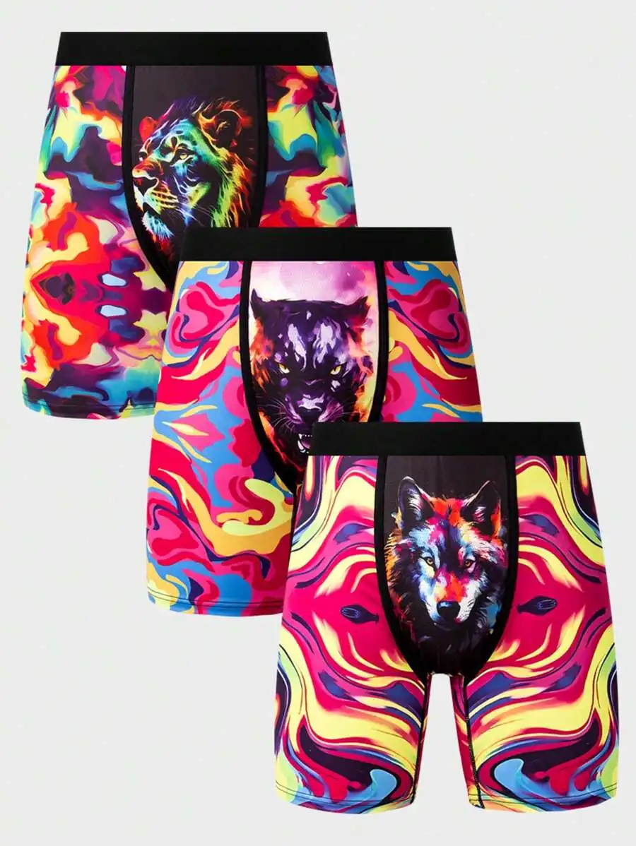 Mens 3D Animal Print Boxer Briefs 3 Pieces Set
Mens 3D Animal Print Boxer Briefs 3 Pieces Set