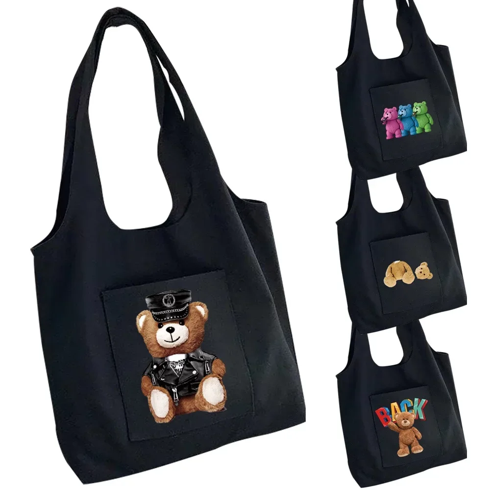 Canvas Bag Women Handbag Travel Cute Decoration Bear Print Portable One-shoulder Shopping Bag Pure Cotton Storage Tote Bag
Canvas Bag Women Handbag Travel Cute Decoration Bear Print Portable One-shoulder Shopping Bag Pure Cotton Storage Tote Bag