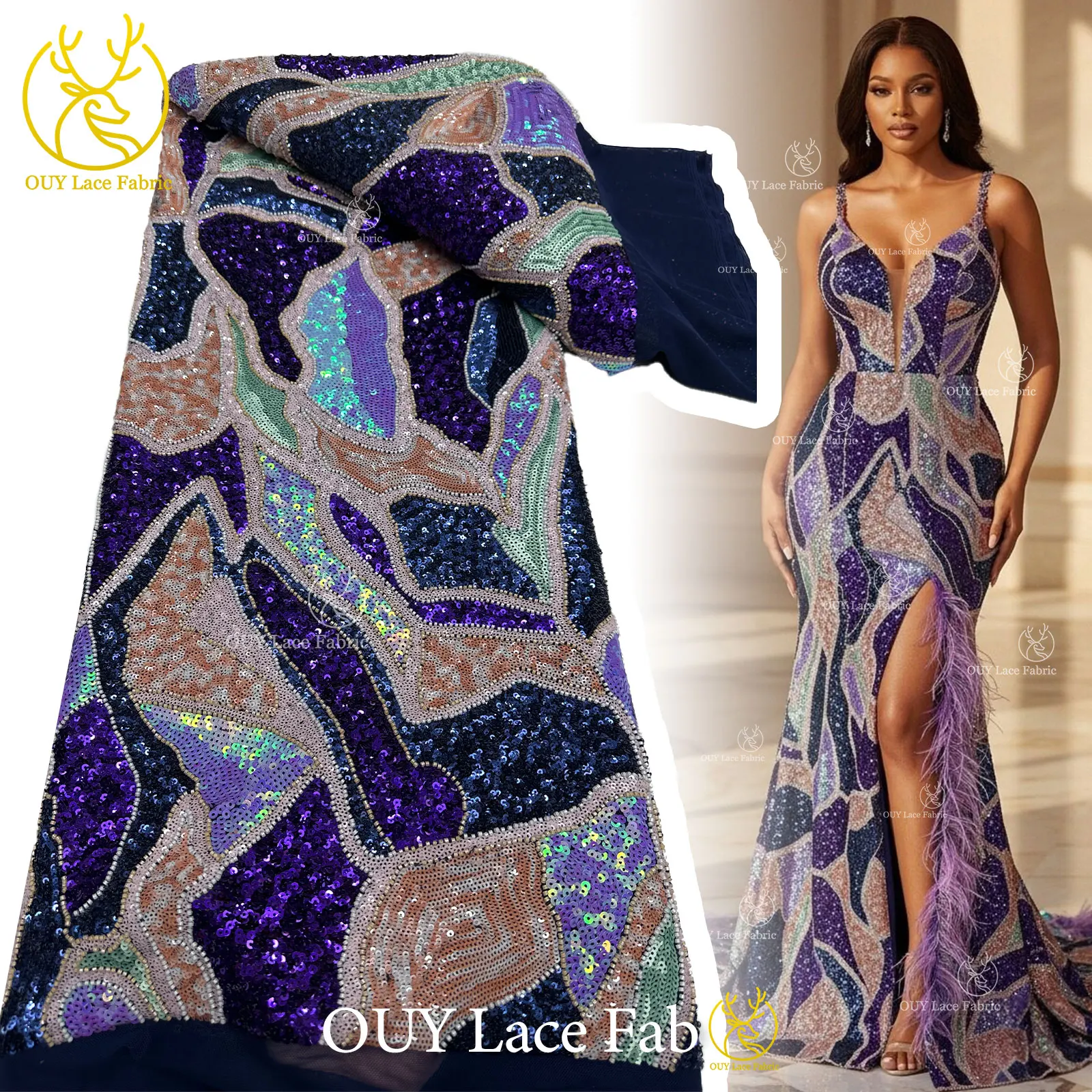 Luxury French Full Sequin Lace Fabric 2026 High Quality African Beaded Stretch Lace Fabric for Bridal Wedding Party Dresses
Luxury French Full Sequin Lace Fabric 2026 High Quality African Beaded Stretch Lace Fabric for Bridal Wedding Party Dresses