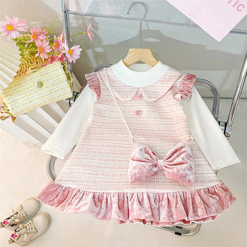 Children's Dress For Girls Korean Version Elegant Fashion Long-sleeved Dress Spring And autumn New Toddler Girl Clothes With Bow
Children's Dress For Girls Korean Version Elegant Fashion Long-sleeved Dress Spring And autumn New Toddler Girl Clothes With Bow