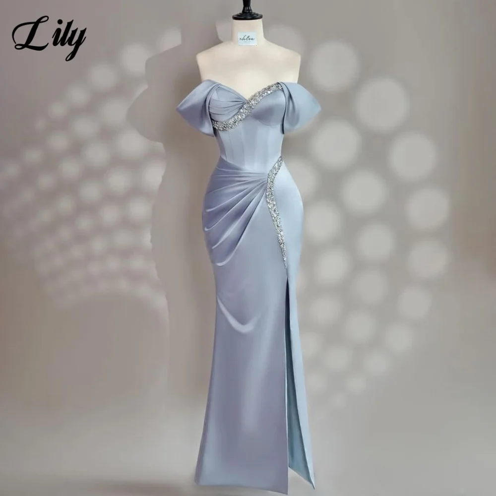 Lily Blue Elegant Formal Gown Sweetheart Off the Shoulder Prom Dress Shiny Sequins Evening Dresses for Woman 프롬 드레스 Customized
Lily Blue Elegant Formal Gown Sweetheart Off the Shoulder Prom Dress Shiny Sequins Evening Dresses for Woman 프롬 드레스 Customized