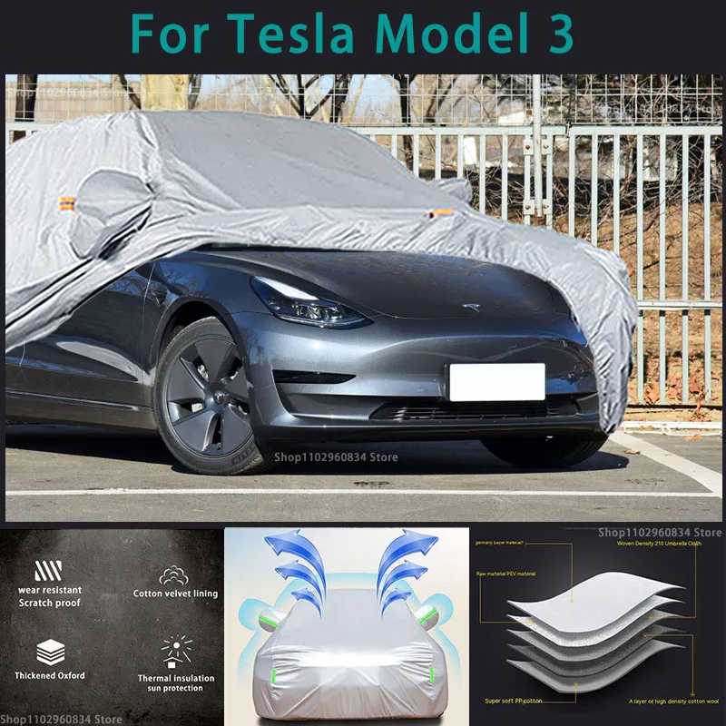 For Tesla Model3 210T Full Car Covers Outdoor Sun uv protection Dust Rain Snow Protective Anti-hail car cover Auto car cover
For Tesla Model3 210T Full Car Covers Outdoor Sun uv protection Dust Rain Snow Protective Anti-hail car cover Auto car cover