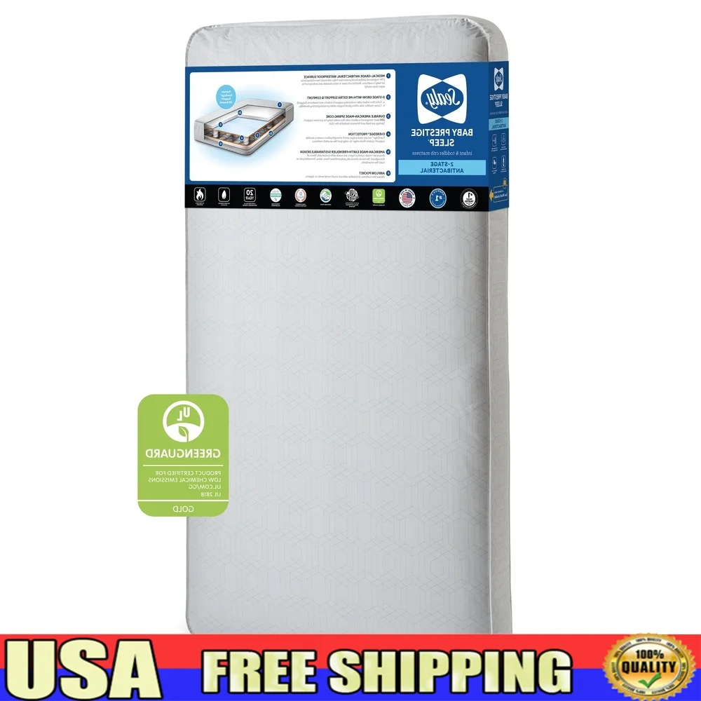 Ultra-Premium 2-Stage Antibacterial Baby Crib Mattress 204 Coil Waterproof Extra Firm Toddler Bed Sleep Surface GREENGUARD
Ultra-Premium 2-Stage Antibacterial Baby Crib Mattress 204 Coil Waterproof Extra Firm Toddler Bed Sleep Surface GREENGUARD