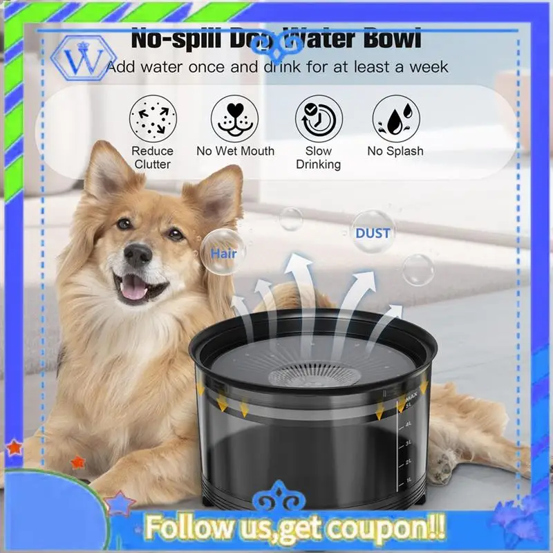 5.5L Dog Water Bowl,Large Capacity No Spill Water Bowl For Dogs, Splash Proof Slow Water Feeder Easy To Use A
5.5L Dog Water Bowl,Large Capacity No Spill Water Bowl For Dogs, Splash Proof Slow Water Feeder Easy To Use A