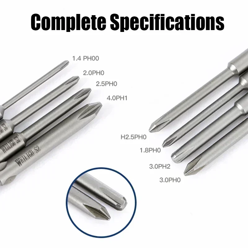 Bit Screwdriver Phillips Screwdriver Magnetic Cross Electric 4mm 800 Set Impact Head 60/100mm Round Batch Drill Bit
Bit Screwdriver Phillips Screwdriver Magnetic Cross Electric 4mm 800 Set Impact Head 60/100mm Round Batch Drill Bit