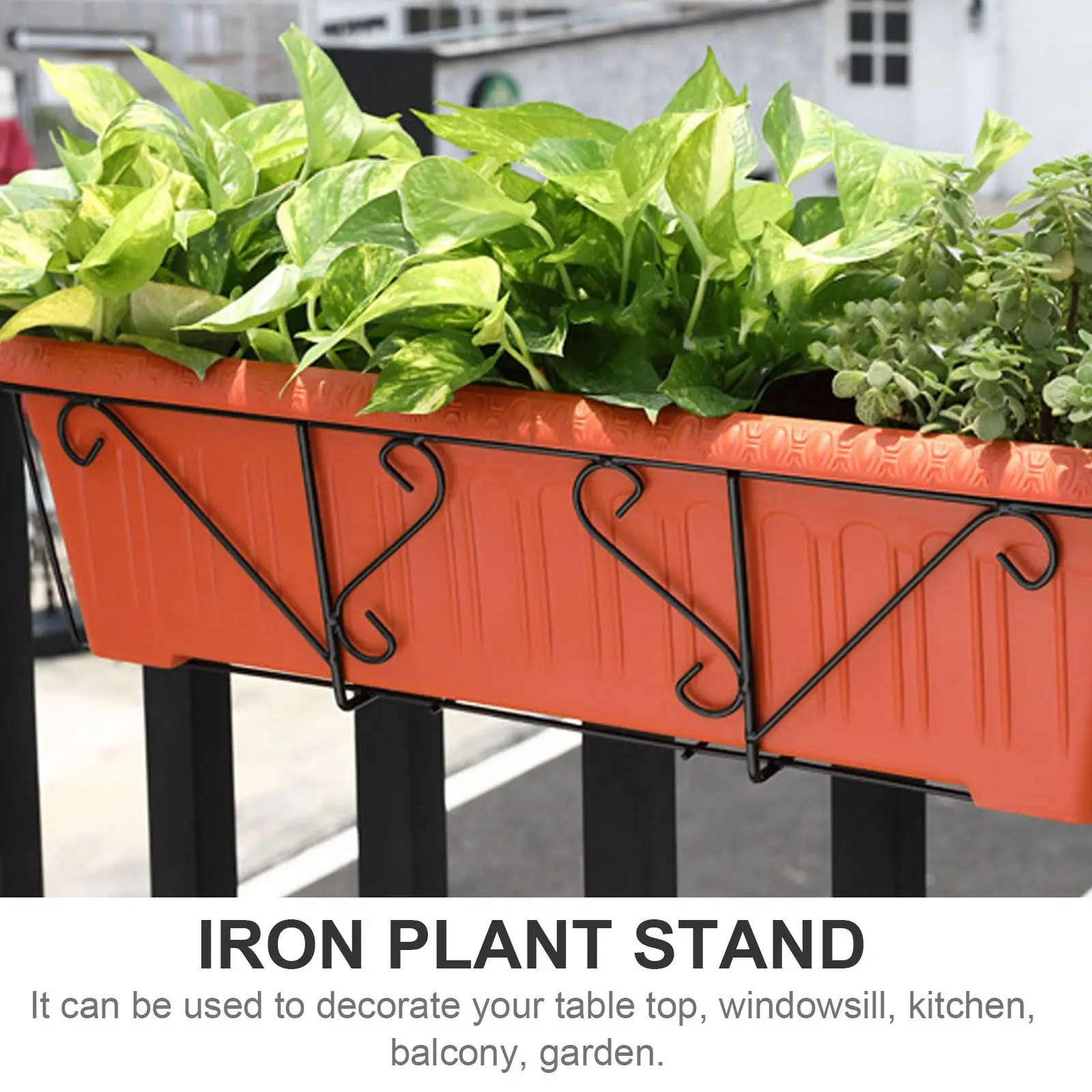 Iron Flower Stand Plant Shelf Hanging Planter Holder Metal Flowerpot Rack Black Railing Durable Square Storage Balcony Garden
Iron Flower Stand Plant Shelf Hanging Planter Holder Metal Flowerpot Rack Black Railing Durable Square Storage Balcony Garden