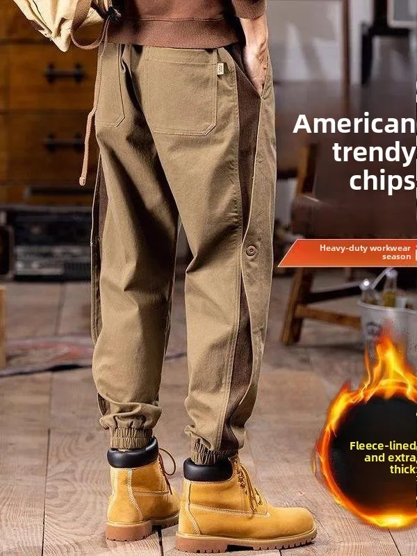 Thiened Fce Workwear Pants Men's Vintage Loose Large Size Cuffed Casual Trousers with ket American Harlan Long Pants
Thiened Fce Workwear Pants Men's Vintage Loose Large Size Cuffed Casual Trousers with ket American Harlan Long Pants