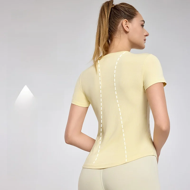 Женская футболка для йоги с круглым вырезом, весна/лето, повседневный однотонный топ для похудения, спортивный фитнес, узкая талия, короткий рукав
Женская футболка для йоги с круглым вырезом, весна/лето, повседневный однотонный топ для похудения, спортивный фитнес, узкая талия, короткий рукав