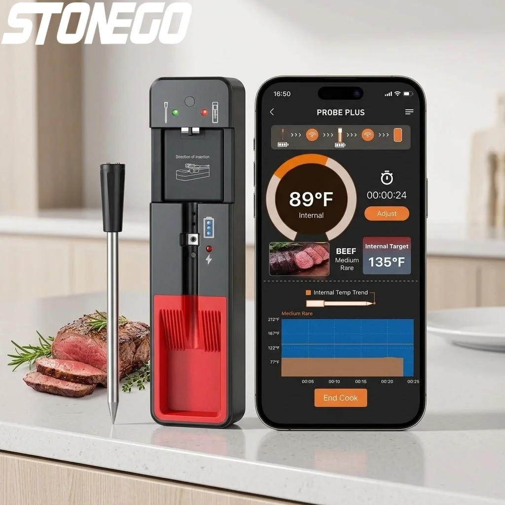 Беспроводной Bluetooth-термометр для мяса с радиусом действия 360 футов, термометр для приготовления пищи на гриле и барбекю, монитор температуры для кухни
Беспроводной Bluetooth-термометр для мяса с радиусом действия 360 футов, термометр для приготовления пищи на гриле и барбекю, монитор температуры для кухни